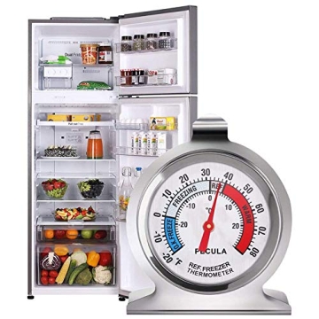 Refrigerator Thermometer 2 Pack with Large Dial