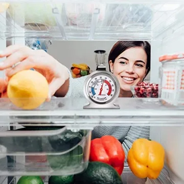 Refrigerator Thermometer 2 Pack with Large Dial