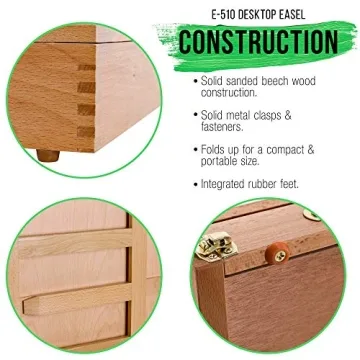 U.S. Art Supply Solana Portable Wood Desk Easel