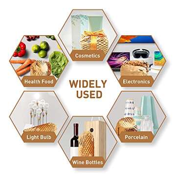 Packaging Paper Honeycomb Cushioning Wrap Paper Rolls 15"x98' Eco-Friendly Kraft Packaging Paper for Gift Moving Packing