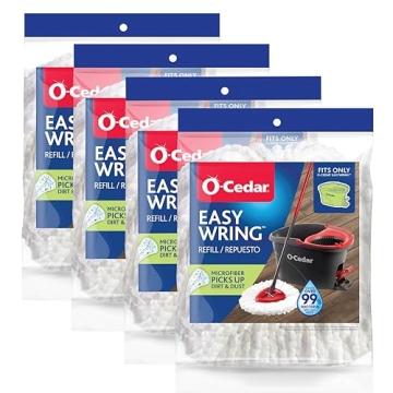 O-Cedar EasyWring Spin Mop Microfiber Refill Pack of 4