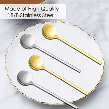 Elegant Gold & Silver Espresso Spoons Set of 8