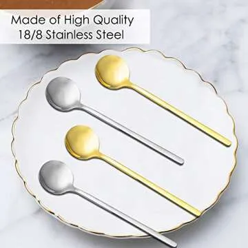 Elegant Gold & Silver Espresso Spoons Set of 8