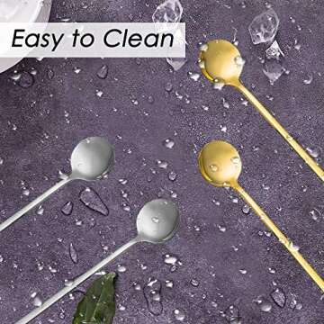 Elegant Gold & Silver Espresso Spoons Set of 8