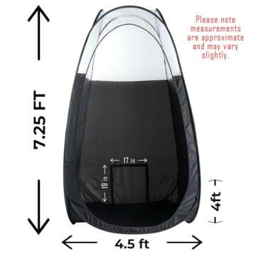 Naked Sun Black Spray Tan Tent - Pop Up Portable Professional Self Tanning Booth with Carry Bag Wate...