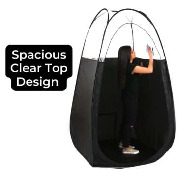 Naked Sun Black Spray Tan Tent - Pop Up Portable Professional Self Tanning Booth with Carry Bag Waterproof Floor and Extraction Fan Opening - Sunless Spray Tan Backdrop