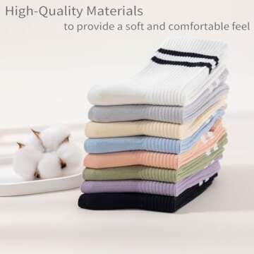 SailingTailor Solid Color Two Stripe Crew Socks Retro Cute Sports Running Casual Athletic School Sneaker Quarter Striped Black Socks for Women Girls