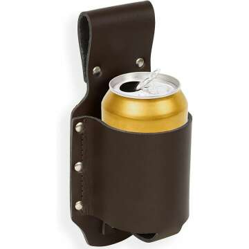 Classic Beer Holster in Espresso Brown Leather