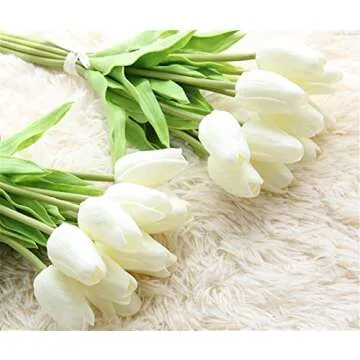 Yunshuoa 30pcs Artificial Tulip Bouquets for Home