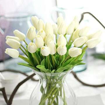 Yunshuoa 30pcs Artificial Tulip Bouquets for Home