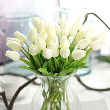 Yunshuoa 30pcs Artificial Tulip Bouquets for Home