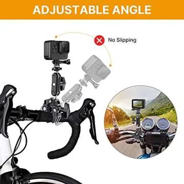 R094 Super Clamp Multi-Functional Camera C Clamp Mount, 1/4" Ball Head Monitor Mount 3/8" Hole Adjustable Video Shooting, Mobile Clamp for INSTA360 Action Cameras, Vlog Cam Selfie Live Streaming