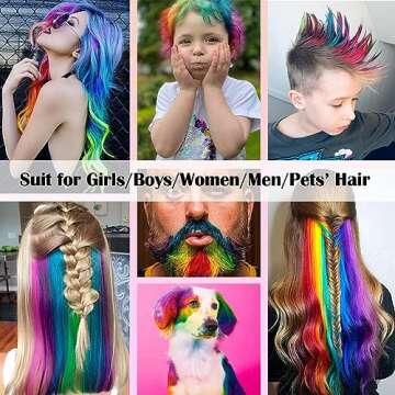 Maydear Hair Chalk Comb for Kids Girls, Temporary Hair Color Kit Non Toxic Washable Hair Dye for Age 4 5 6 7 8 9 10 11 12 Birthday Cosplay Christmas Easter Basket Stuffers Gift(6 Colors Set)