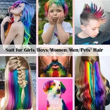 Maydear Hair Chalk Comb for Kids Girls, Temporary Hair Color Kit Non Toxic Washable Hair Dye for Age 4 5 6 7 8 9 10 11 12 Birthday Cosplay Christmas Easter Basket Stuffers Gift(6 Colors Set)