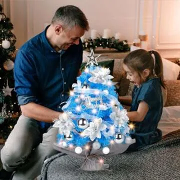 Mini Christmas Tree with Lights for Festive Decor