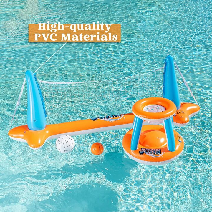Inflatable Volleyball & Basketball Pool Float Set