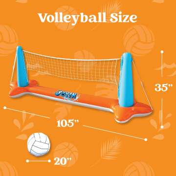 Inflatable Volleyball & Basketball Pool Float Set