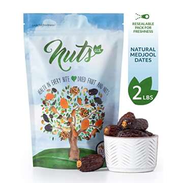 NUTS U.S. - Natural Medjool Dates | Juicy & Sweet | No Added Sugar | 2 LBS