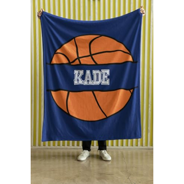 Personalized Basketball Fleece Blanket for Kids - Cozy Gift