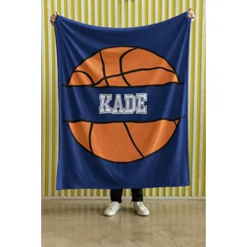 Personalized Basketball Fleece Blanket for Kids - Cozy Gift