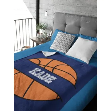 Personalized Basketball Fleece Blanket for Kids - Cozy Gift
