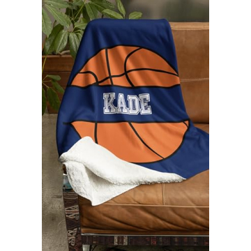 Personalized Basketball Fleece Blanket for Kids - Cozy Gift
