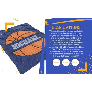 Personalized Basketball Fleece Blanket for Kids - Cozy Gift