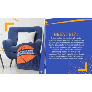 Personalized Basketball Fleece Blanket for Kids - Cozy Gift