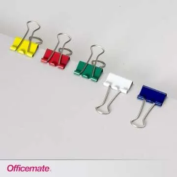 Officemate Small Binder Clips - Assorted Colors, 36 Clips