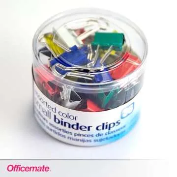 Officemate Small Binder Clips - Assorted Colors, 36 Clips