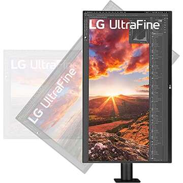 LG 32BN88U-B 31.5” Ergo IPS UHD 4K Ultrafine Monitor (3840x2160) with Ergonomic Stand & C-Clamp, U...