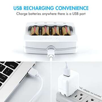 Tenergy Fast Charger for Arlo Tenergy RCR123A Batteries | Safe & Efficient