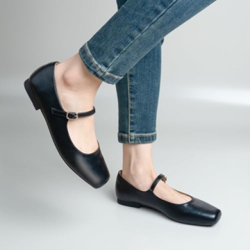 WONDERWAY Women's Stylish Mary Jane Slip On Flats