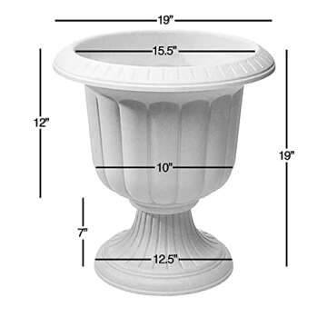 Novelty Classic Urn Garden Pot/Planter, Plastic ( Pack of 2) (Stone, 19")2