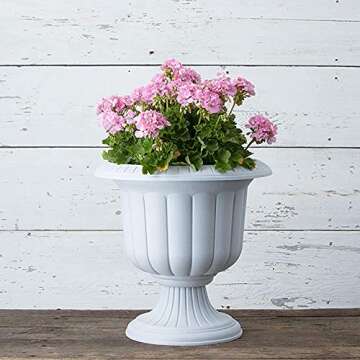 Novelty Classic Urn Garden Pot/Planter, Plastic ( Pack of 2) (Stone, 19")2