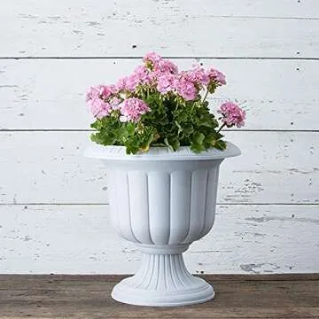 Novelty Classic Urn Garden Pot/Planter, Plastic ( Pack of 2) (Stone, 19")2