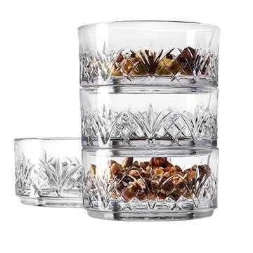 Godinger Snack Bowls, Stackable Nut Bowl Set of 3 - Dublin Collection
