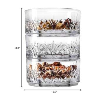 Godinger Snack Bowls, Stackable Nut Bowl Set of 3 - Dublin Collection