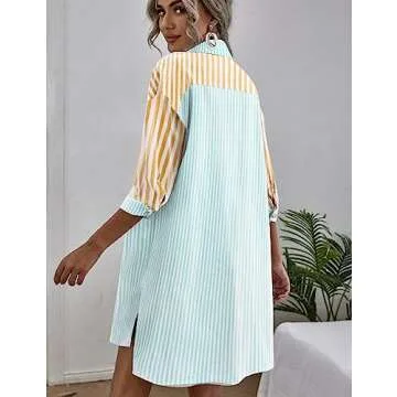 Zeagoo Women’s 2 Piece Lounge Tracksuit Outfit Sets Cotton Linen High Low Shirt and Drawstring Casual Shorts Set