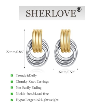 Trendy SHERLOVE Gold Earrings for Women - Fashion Jewelry