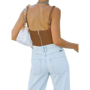 REORIA Women's Summer Sexy Square Neck Sleeveless Trendy Night Club Cropped Tank Top Cute Going Out ...