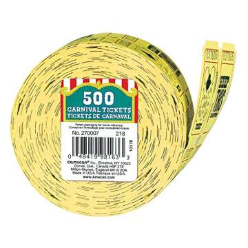 Easy-Tear Perforations Ticket Roll - 1000 Tickets - Perfect for Events & Fundraisers