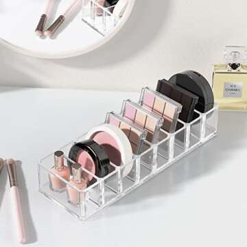 HBlife Clear Acrylic Makeup Organizer with 8 Spaces