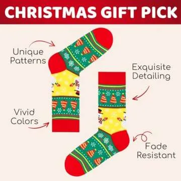 HAPPYPOP Christmas Gifts Stocking Socks for Girls Boys - Secret Santa Socks Xmas Stocking Stuffers for Little Kids, 4 Pack of Christmas Socks for 4-6 Years