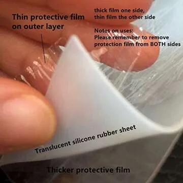 LMS Translucent High Temp Thin Soft Silicone Rubber Sheet 1/25 by 12 by 12 inch 1mm Thickness