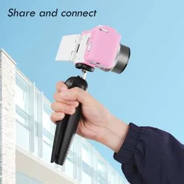 Rieibi ZVE10 Case, Soft Silicone Protective Case for Sony ZV-E10 ZVE10 Camera, Lightweight Rubber Cover for Sony Alpha ZVE10 - Pink