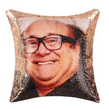 Merrycolor Danny DeVito Funny Sequin Throw Pillow Cover