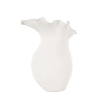 Deco 79 Ceramic Abstract Floral Inspired Vase - White