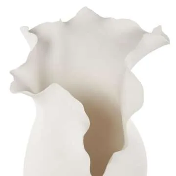 Deco 79 Ceramic Abstract Floral Inspired Vase - White