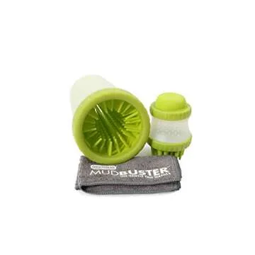 Dexas MudBuster Portable Pet Cleaning Kit with Dog Paw Washer, Pet Bathing Brush, Microfiber Towel, ...
